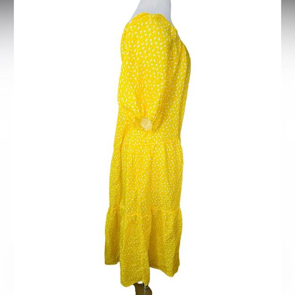 SOLID AND STRIPED PEASANT DRESS - DITSY FLORAL Size Large NWOT - Picture 6 of 9